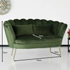 Zitbank Belle 2 zits Donker Groen velvet stof incl. 2 kussens 