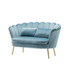 Zitbank Belle 2 zits licht blauw velvet stof incl. 2 kussens 