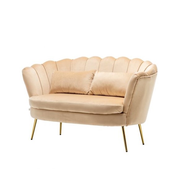 Zitbank Belle 2 zits Champagne velvet stof incl. 2 kussens 