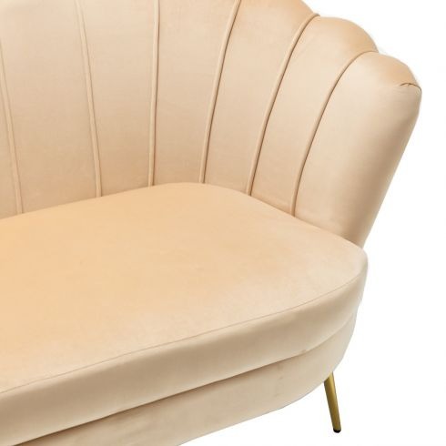 Zitbank Belle 2 zits Champagne velvet stof incl. 2 kussens 